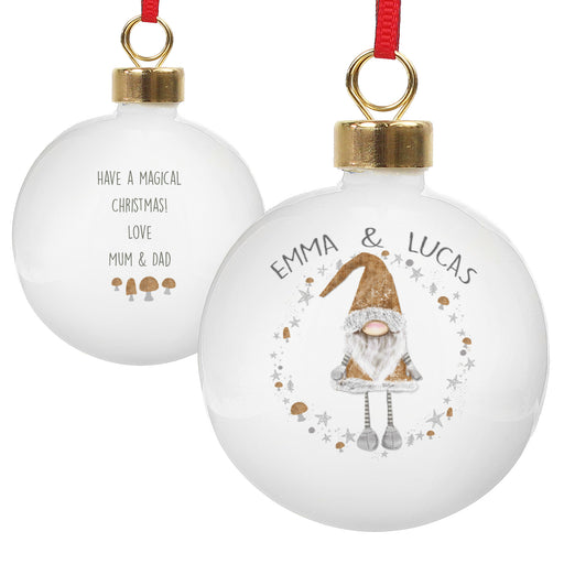 Personalised Christmas Gonk  Bauble - The Gift Cabin UK