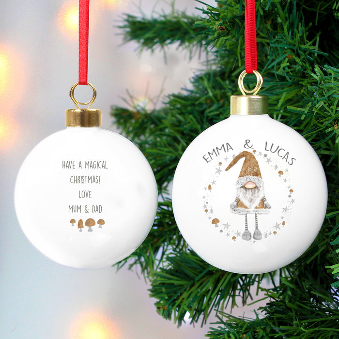 Personalised Christmas Gonk  Bauble - The Gift Cabin UK