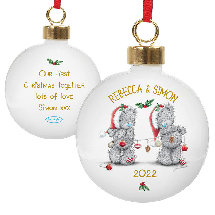 Personalised Me to You Christmas Couple's Bauble - The Gift Cabin UK