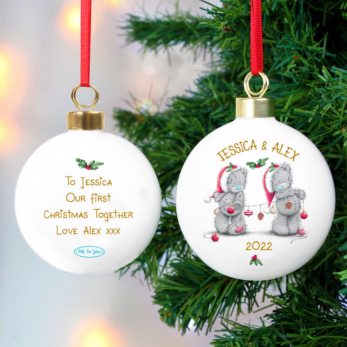 Personalised Me to You Christmas Couple's Bauble - The Gift Cabin UK