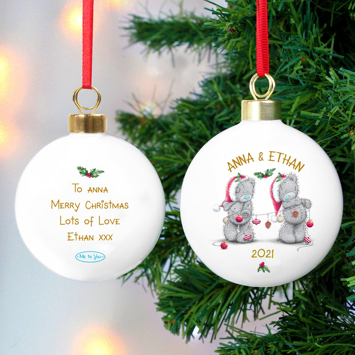 Personalised Me to You Christmas Couple's Bauble - The Gift Cabin UK