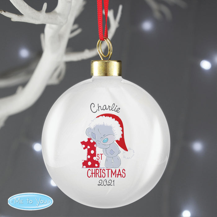 Personalised Tiny Tatty Teddy 'My 1st Christmas' Bauble - The Gift Cabin UK