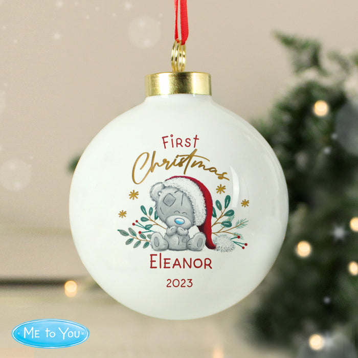 Personalised First Christmas Tiny Tatty Teddy Bauble - The Gift Cabin UK