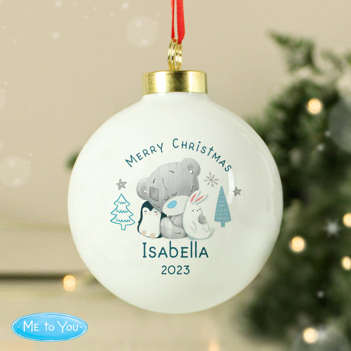 Personalised Winter Explorer First Christmas Tiny Tatty Teddy Bauble - The Gift Cabin UK