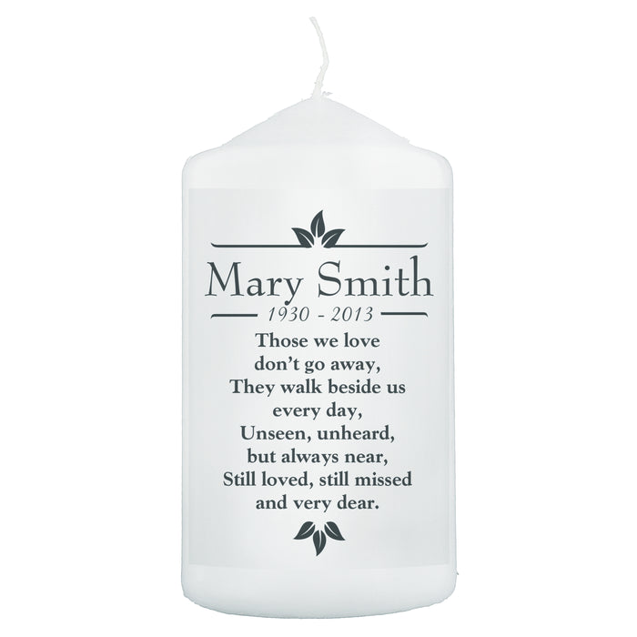 Personalised Sentiments 'Those We Love' Pillar Candle