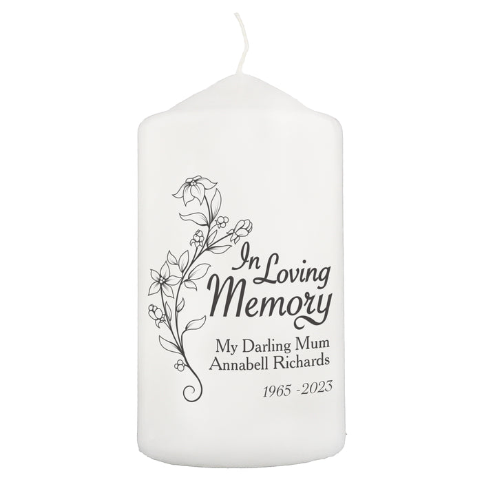 Personalised In Loving Memory Pillar Candle