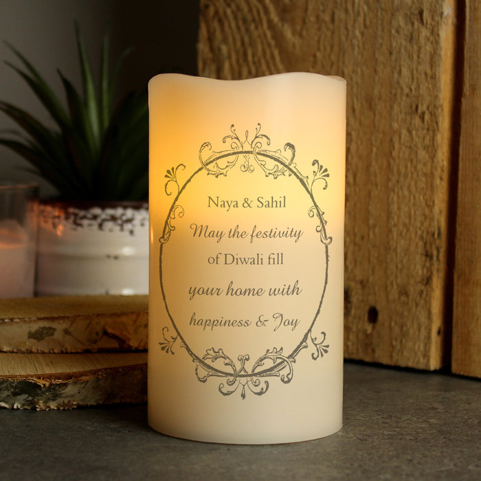 Personalised Ornate Frame LED Candle