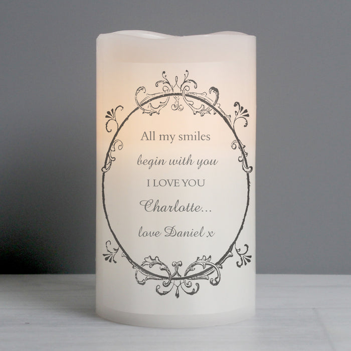 Personalised Ornate Frame LED Candle