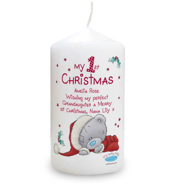 Personalised Me To You My 1st Christmas Pillar Candle - The Gift Cabin UK