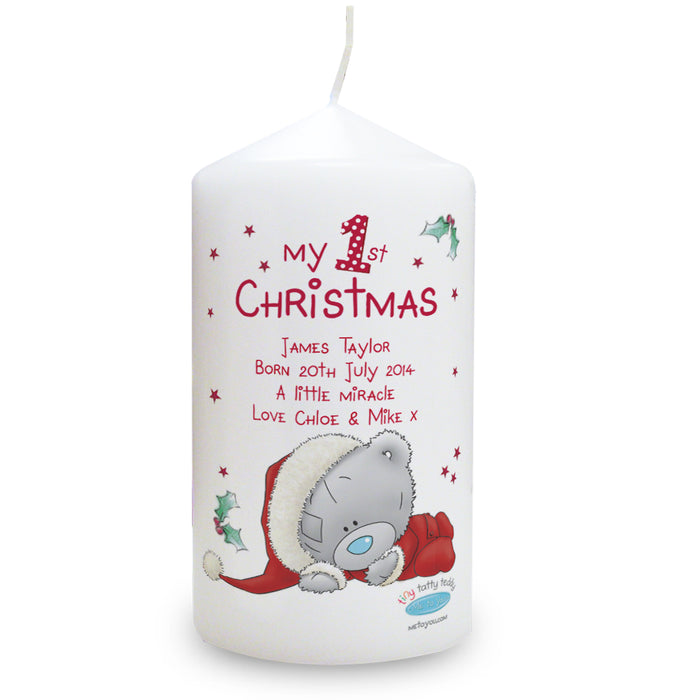 Personalised Me To You My 1st Christmas Pillar Candle - The Gift Cabin UK