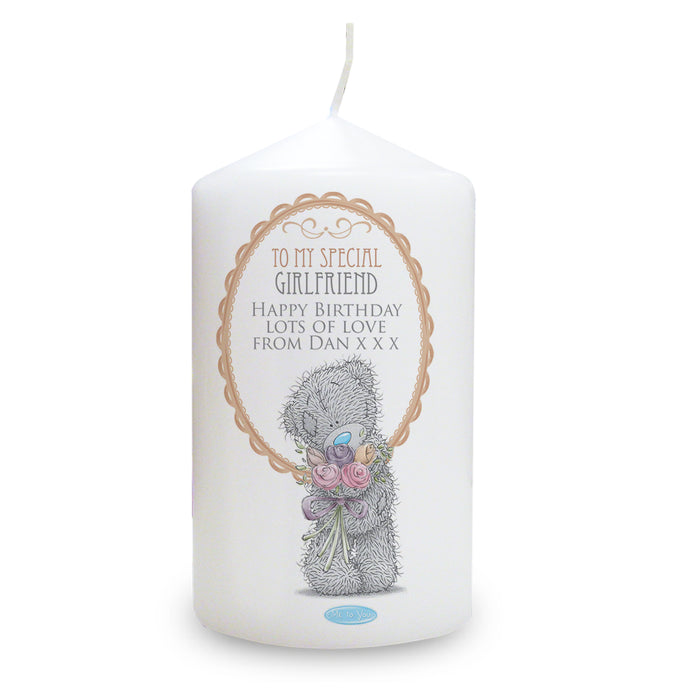 Personalised Me to You Flowers Pillar Candle For Her - The Gift Cabin UK