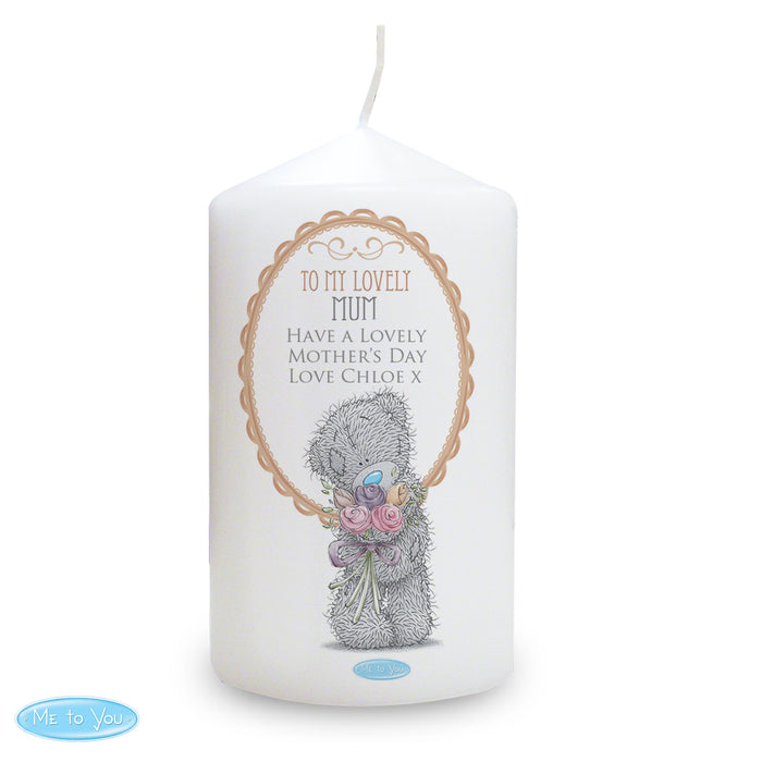 Personalised Me to You Flowers Pillar Candle For Her - The Gift Cabin UK