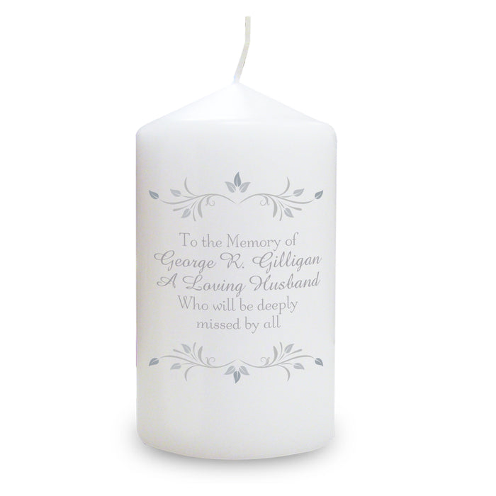 Personalised Sentiments Pillar Candle