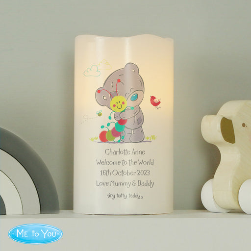 Personalised Tiny Tatty Teddy Cuddle Bug Nightlight LED Candle - The Gift Cabin UK