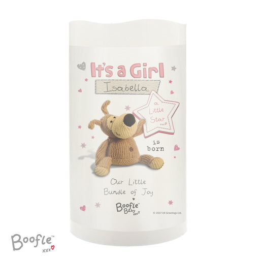 Personalised Boofle It's a Girl Nightlight LED Candle - The Gift Cabin UK