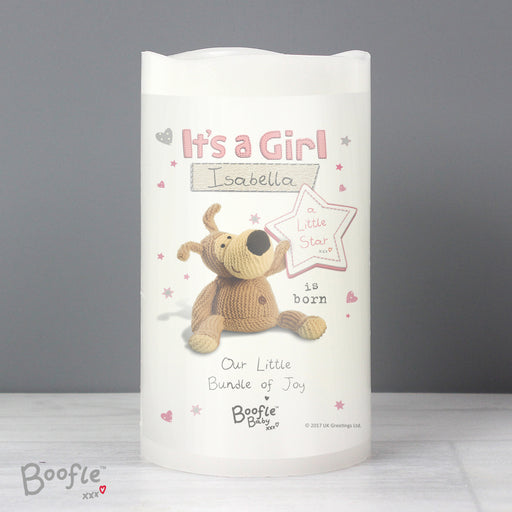 Personalised Boofle It's a Girl Nightlight LED Candle - The Gift Cabin UK