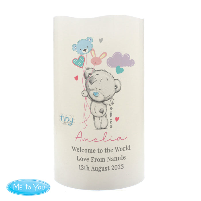 Personalised Tiny Tatty Teddy Dream Big Pink Nightlight LED Candle - The Gift Cabin UK