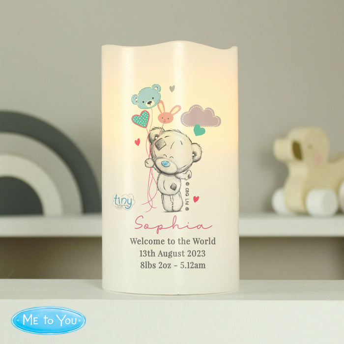 Personalised Tiny Tatty Teddy Dream Big Pink Nightlight LED Candle - The Gift Cabin UK