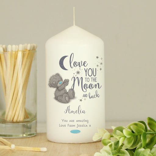 Personalised Me to You 'Love You to the Moon and Back' Pillar Candle - The Gift Cabin UK