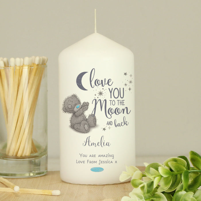 Personalised Me to You 'Love You to the Moon and Back' Pillar Candle - The Gift Cabin UK