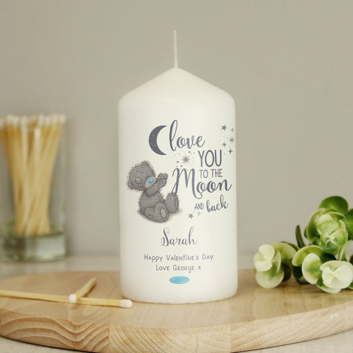 Personalised Me to You 'Love You to the Moon and Back' Pillar Candle - The Gift Cabin UK