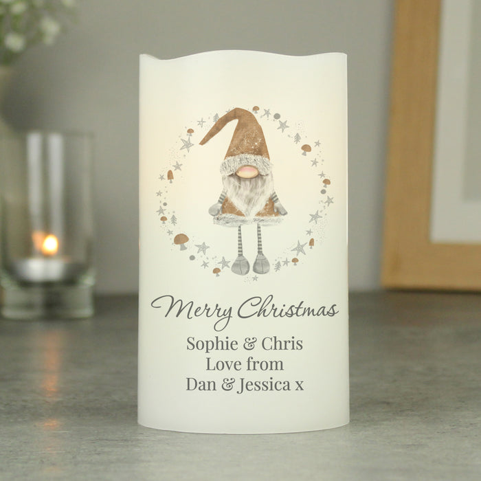 Personalised Christmas Gonk LED Candle - The Gift Cabin UK