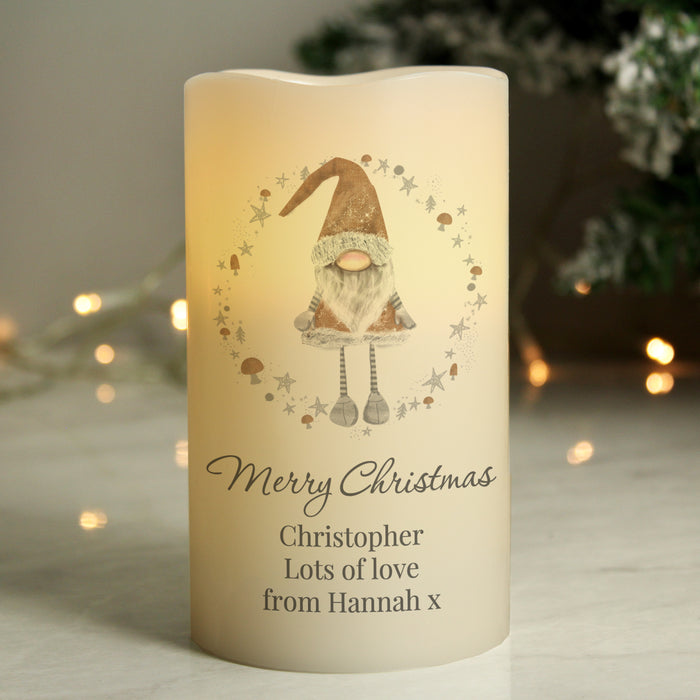 Personalised Christmas Gonk LED Candle - The Gift Cabin UK