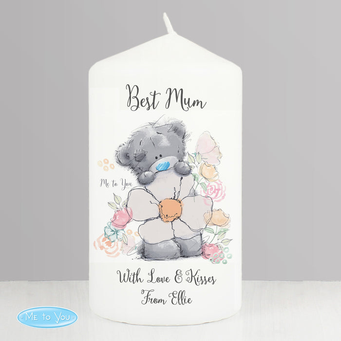 Personalised Me to You Floral Pillar Candle - The Gift Cabin UK