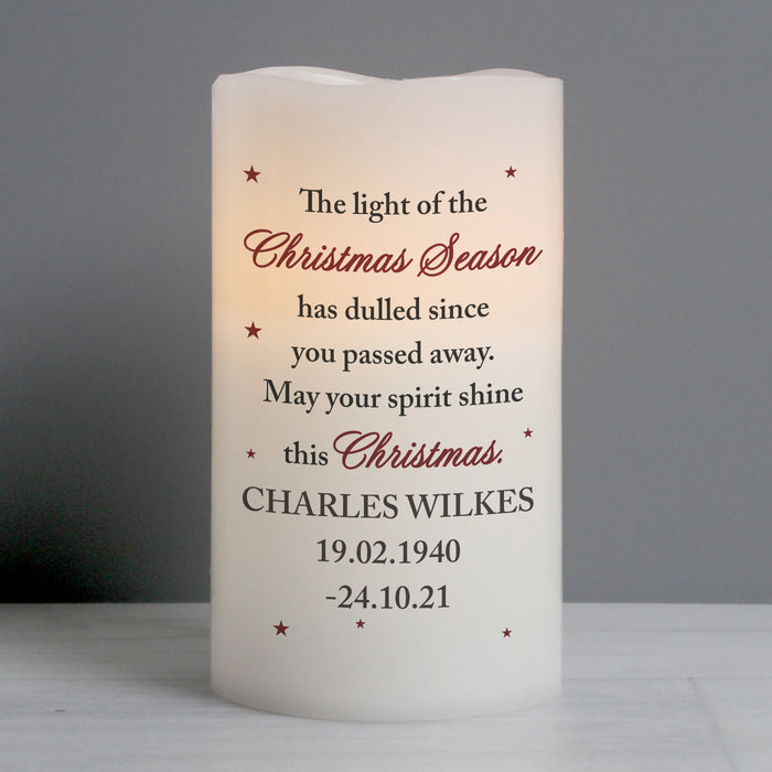 Personalised Christmas Season Memorial LED Candle