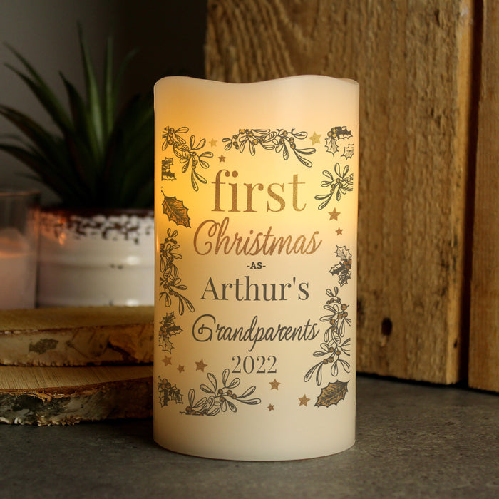 Personalised First Christmas LED Candle