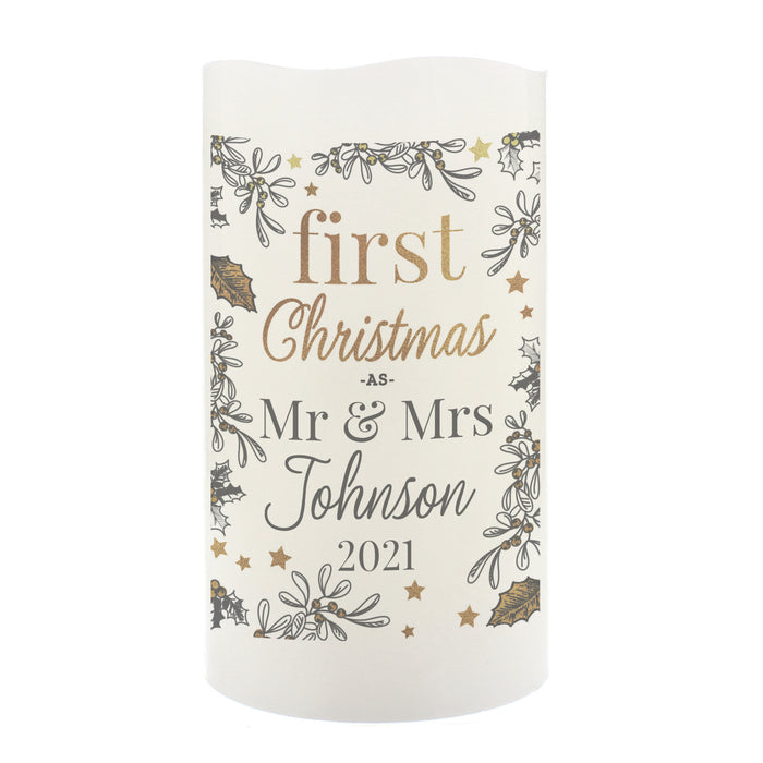 Personalised First Christmas LED Candle