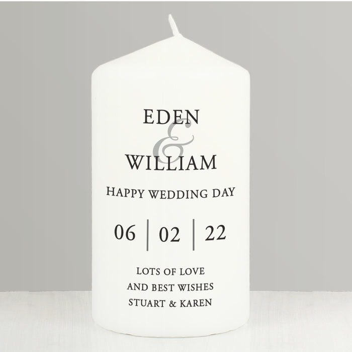 Personalised Couples Pillar Candle