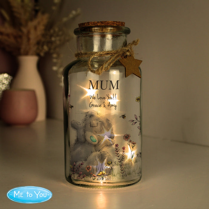 Personalised Me to You Floral LED Glass Jar - The Gift Cabin UK