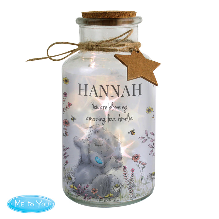 Personalised Me to You Floral LED Glass Jar - The Gift Cabin UK