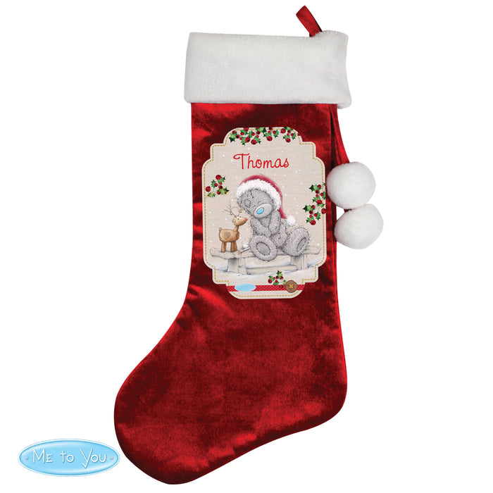 Personalised Me to You Reindeer Luxury Red Stocking - The Gift Cabin UK