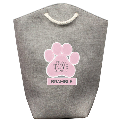 Personalised Pink Paw Print Storage Bag - The Gift Cabin UK