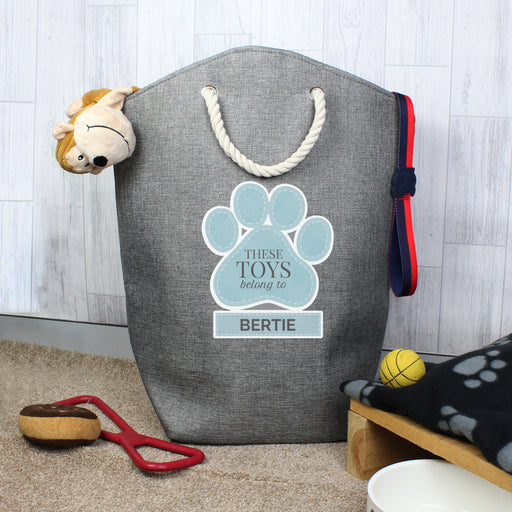 Personalised Blue Paw Print Storage Bag - The Gift Cabin UK