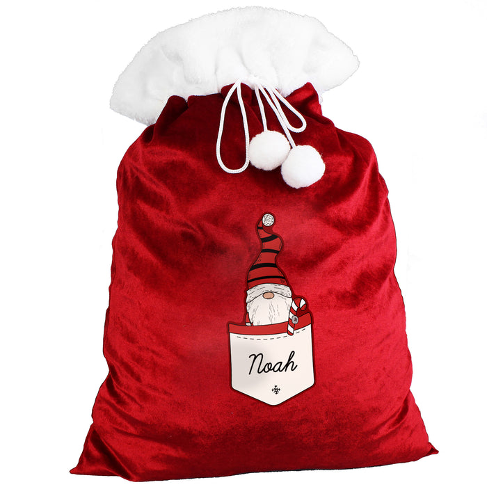 Personalised Gonk Family Red Christmas Sack - Boy - The Gift Cabin UK