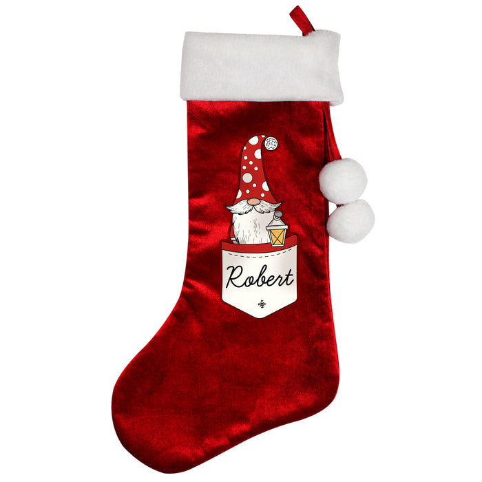 Personalised Gonk Family Red Christmas Stocking- Male - The Gift Cabin UK