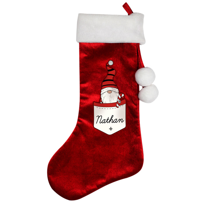 Personalised Gonk Family Red Christmas Stocking- Boy - The Gift Cabin UK