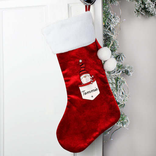 Personalised Gonk Family Red Christmas Stocking- Boy - The Gift Cabin UK