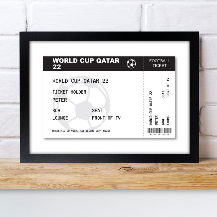 Personalised Football Ticket A4 Black Framed Print - The Gift Cabin UK