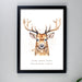 Personalised Watercolour Stag A4 Framed Print - The Gift Cabin UK