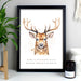 Personalised Watercolour Stag A4 Framed Print - The Gift Cabin UK