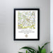 Personalised Present Day Map Compass Black Framed Print - The Gift Cabin UK