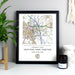 Personalised Present Day Map Compass Black Framed Print - The Gift Cabin UK