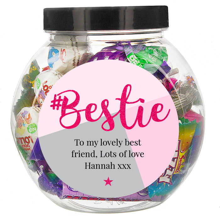 Personalised #Bestie Sweet Jar - The Gift Cabin UK