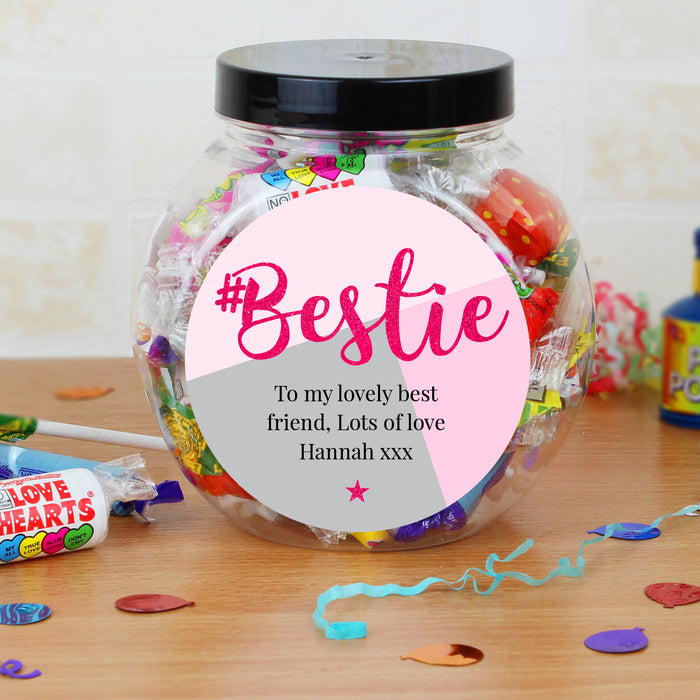 Personalised #Bestie Sweet Jar - The Gift Cabin UK