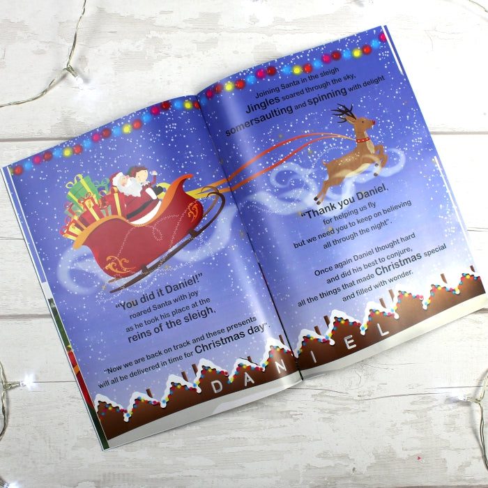 Personalised Boys ""It's Christmas"" Story Book, Featuring Santa and his Elf Jingles