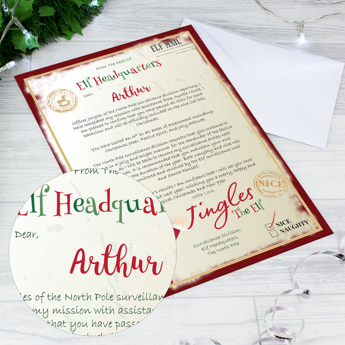 Personalised Elf Surveillance Christmas Letter - The Gift Cabin UK